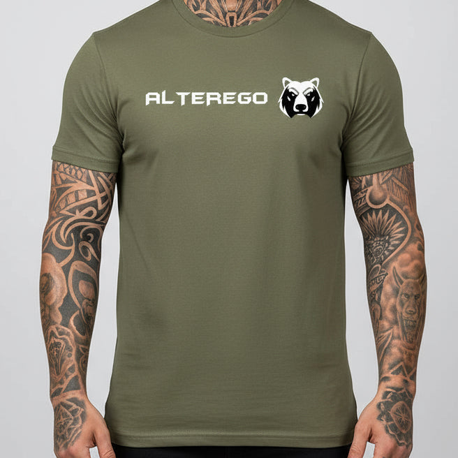 AlterEgo Beast Activewear Shirt Military Green Front Activewear