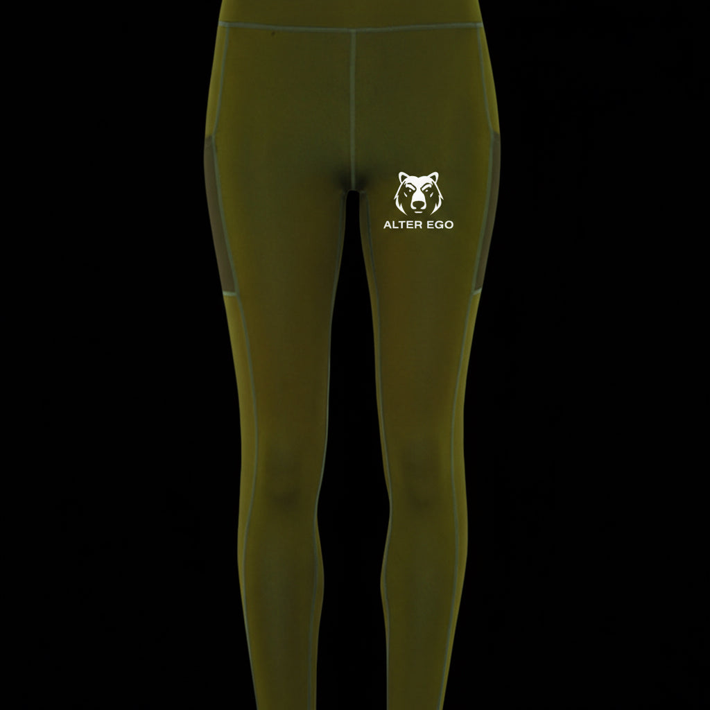 Olive yoga pants with pockets