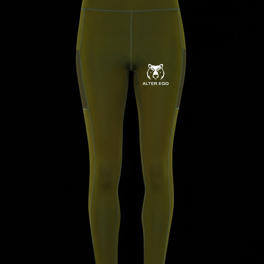 Olive yoga pants with pockets